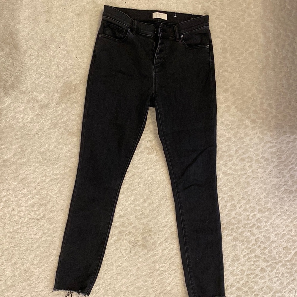 Size 2P Loft Outlet Black button fly jeans
